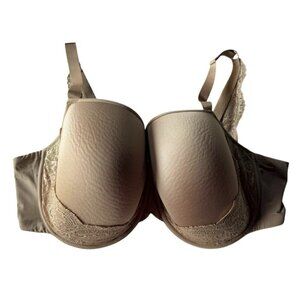 Thirdlove Woman's Sz 44E 44 E Taupe Lace Detail T-Shirt Bra